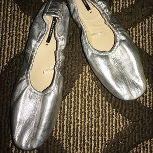 Zara Silver Flats Size 8-8.5
